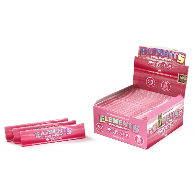 Elements Rolling papers | Elements Pink King Size Slim x 50