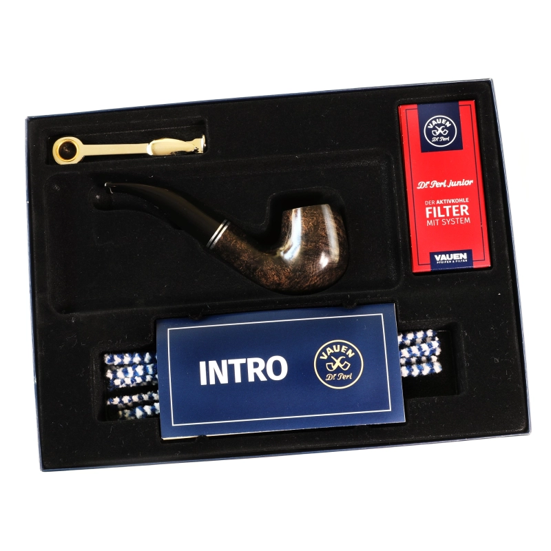 Vauen Pipe Smoking Starter Kit - Black and Bent