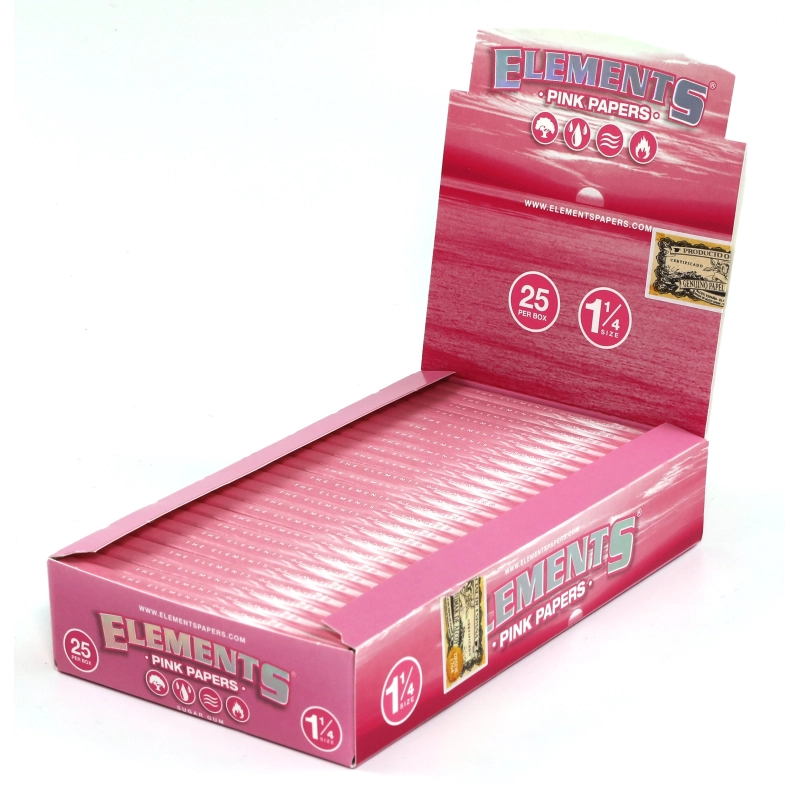 Rolling papers | Elements Pink size 1 1/4 paper - BOX 12 PCS