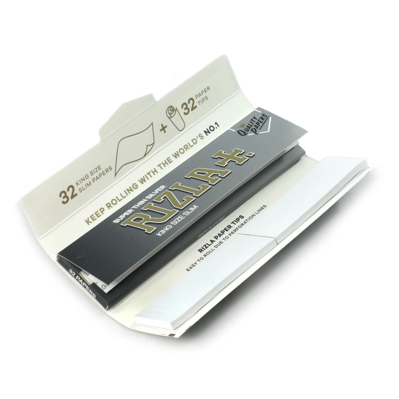 Rizla Silver King Size Slim + tips 32 Combi Pack - Box/24